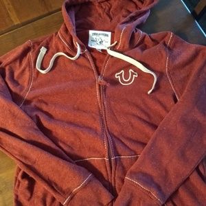 Lightweight True Religion Red Zip Up Jacket
